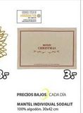 Oferta de DEXO-TEX  MEX  CHRISTMAS  PRECIOS BAJOS CADA DIA  MANTEL INDIVIDUAL SODALIT 100% algodón. 30x42 cm  38  en JYSK