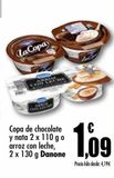 Oferta de Copa de chocolate y nata 2x100g o arroz con leche 2x130g Danone por 1,09€ en Unide Supermercados