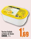 Oferta de Tarrina helado sorbete de limón Unide por 1,69€ en Unide Supermercados