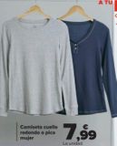 Oferta de Camiseta cuello redondo o pico mujer  por 7,99€ en Carrefour