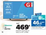 Oferta de Hisense TV 55A7GQ por 469€ en Carrefour