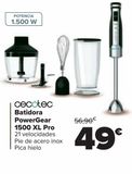 Oferta de Batidora PowerGear 1500 XL Pro cecotec por 49€ en Carrefour