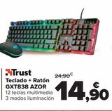 Oferta de Teclado + ratón GXT838 AZOR Trust por 14,9€ en Carrefour