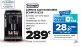 Oferta de Cafetera superautomática ECAM13.123.B DeLonghi por 289€ en Carrefour
