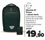 Oferta de Mochila ZT Power + power bank por 19,9€ en Carrefour