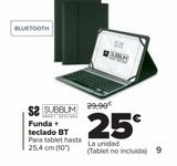 Oferta de Funda + teclado BT SUBBLIM por 25€ en Carrefour