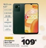 Oferta de Smartphone libre C30 realme por 109€ en Carrefour