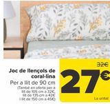 Oferta de Juego de sábanas coralina  por 27€ en Carrefour