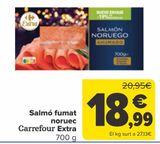 Oferta de Salmón ahumado noruego Carrefour Extra por 18,99€ en Carrefour