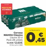 Oferta de Cerveza MAHOU Clásica  por 12,6€ en Carrefour