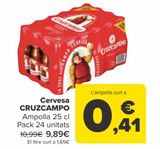 Oferta de Cerveza CRUZCAMPO por 9,89€ en Carrefour