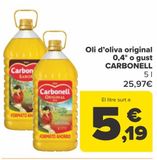 Oferta de Aceite de oliva original 0,4º o sabor CARBONELL por 25,97€ en Carrefour