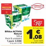 Oferta de Bífidus ACTIVIA Natural por 3,59€ en Carrefour