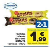 Oferta de Galletas rellenas de crema DONUTS por 1,99€ en Carrefour