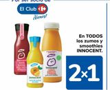 Oferta de En TODOS los zumos y smoothies INNOCENT en Carrefour