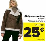 Oferta de Abrigo con cazadora mujer  por 25€ en Carrefour