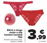 Oferta de Bikini o tanga mujer o slip hombre navidad TEX  por 3,99€ en Carrefour