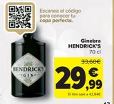 Oferta de Ginebra HENDRICK'S por 29,99€ en Carrefour