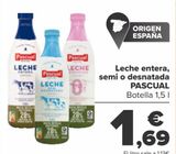Oferta de Leche entera, semi o desnatada PASCUAL por 1,69€ en Carrefour