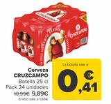 Oferta de Cerveza CRUZCAMPO por 9,89€ en Carrefour