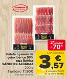 Oferta de Paleta o jamón de cebo ibérico 50% raza ibérica SÁNCHEZ ALCARAZ por 11,9€ en Carrefour