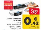Oferta de Arroz con leche DANONE por 1,39€ en Carrefour