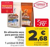 Oferta de En alimento seco para perros mini ULTIMA  por 8,95€ en Carrefour