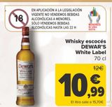 Oferta de Whisky escocés DEWAR'S White Label por 10,99€ en Carrefour