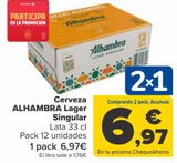 Oferta de Cerveza ALHAMBRA Lager Singular por 6,97€ en Carrefour
