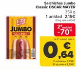 Oferta de Salchichas Jumbo Classic OSCAR MAYER  por 2,15€ en Carrefour