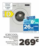 Oferta de Lavadora ICD108W icecool por 269€ en Carrefour