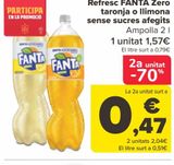 Oferta de Refresco FANTA Zero naranja o limón sin azúcares añadidos por 1,57€ en Carrefour