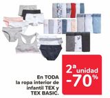 Oferta de En TODA la ropa interior de infantil TEX y TEX BASIC en Carrefour