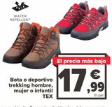 Oferta de Bota o deportivo trekking hombre, mujer o infantil TEX por 17,99€ en Carrefour