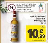 Oferta de Whisky escocés DEWAR'S White Label por 10,99€ en Carrefour