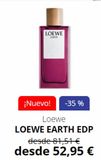 Oferta de LOEWE  EARTH  ¡Nuevo! -35%  Loewe  LOEWE EARTH EDP  desde 81,51 € desde 52,95 €  en Perfumería Prieto