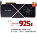 Oferta de Nvidia GeForce RTX 3090 Founders Edition 24GB GDDR6X por 925€ en CeX