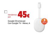 Oferta de Google Chromecast Con Google TV - Nieve, A por 45€ en CeX