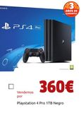 Oferta de Playstation 4 Pro 1TB Negro por 360€ en CeX