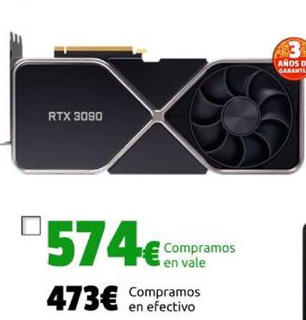 Oferta de Nvidia GeForce RTX 3090 Founders Edition 24GB GDDR6X por 473€