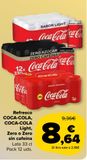 Oferta de Refresco COCA-COLA, COCA-COLA Light, Zero o Zero sin cafeína por 8,64€ en Carrefour Market