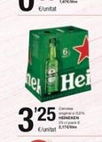 Oferta de 325  Hei  Cervesa original 0,0% HEINEKEN 25 cl pack 6  en SPAR Fragadis