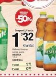 Oferta de SEGONA UNITAT  -50%  1,51  0,88 €/litre  Comprant 2, surt  1:32  €/unitat  Refresc limona sense sucre NESTEA  1unitat 175 unitat 088  NESTE  en SPAR Fragadis