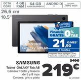 Oferta de SAMSUNG Tablet GALAXY Tab A8  por 219€ en Carrefour