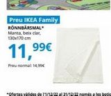 Oferta de RÖNNBÄRSMAL mnt 130x170 beige claro por 11,99€ en IKEA