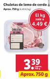 Oferta de Chuletas de lomo de cerdo por 3,39€ en Lidl