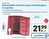 Oferta de Almohadilla eléctrica Vitalcontrol por 21,99€ en Lidl