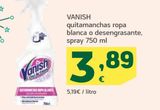 Oferta de VANISH quitamanchas ropa blanca o desengrasante spray por 3,89€ en HiperDino