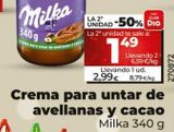 Oferta de Crema de cacao Milka por 2,99€ en La Plaza de DIA