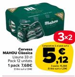Oferta de Cerveza MAHOU Clásica por 7,68€ en Carrefour Market